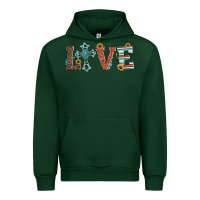 Forest Green western love with cross Urban Hoodie - Artiststas
