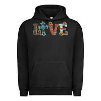 Pigment Black western love with cross Urban Hoodie - Artiststas