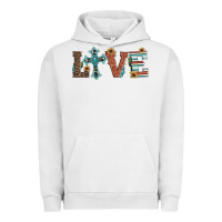 Pigment Lunar Rock western love with cross Urban Hoodie - Artiststas