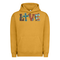 Pigment Peanut Butter western love with cross Urban Hoodie - Artiststas