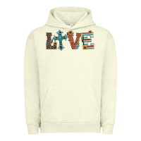 Pigment Pistachio western love with cross Urban Hoodie - Artiststas