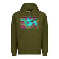 Army Green gemstone serape glitter background Premium Hoodie - JahusDesignShop