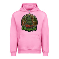 Fuchsia Pink happy christmas black Urban Hoodie - JahusDesignShop