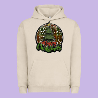 Happy Christmas Black Urban Hoodie Designed By Jahusdesignshop