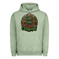Pigment Oil Green happy christmas black Urban Hoodie - JahusDesignShop