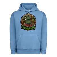 Pigment Pebble Blue happy christmas black Urban Hoodie - JahusDesignShop