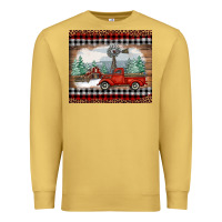 Antique Gold Christmas farm and truck Premium Sweatshirt - RanaPortraitStore