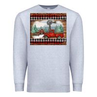 Heather Grey Christmas farm and truck Premium Sweatshirt - RanaPortraitStore