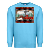 Ocean Blue Christmas farm and truck Premium Sweatshirt - RanaPortraitStore