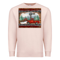 Pale Pink Christmas farm and truck Premium Sweatshirt - RanaPortraitStore