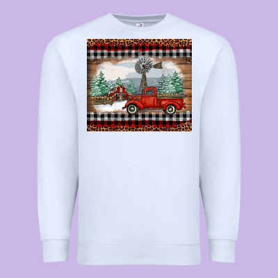 Christmas Farm And Truck Premium Sweatshirt Designed By Ranaportraitstore
