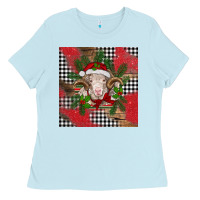 Baby Blue Christmas merino Ladies Tee - BarkalooDesign