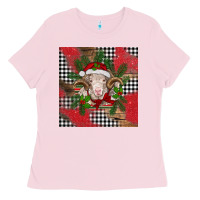 Bubblegum Pink Christmas merino Ladies Tee - BarkalooDesign