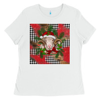 White Christmas merino Ladies Tee - BarkalooDesign