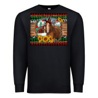 Black christmas farm and horse Premium Sweatshirt - RanaPortraitStore
