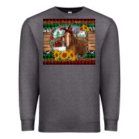 Charcoal Heather christmas farm and horse Premium Sweatshirt - RanaPortraitStore