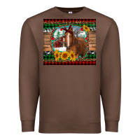 Chestnut christmas farm and horse Premium Sweatshirt - RanaPortraitStore