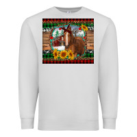 Dove Grey christmas farm and horse Premium Sweatshirt - RanaPortraitStore