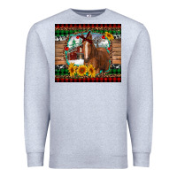 Heather Grey christmas farm and horse Premium Sweatshirt - RanaPortraitStore