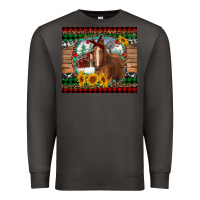Smoke christmas farm and horse Premium Sweatshirt - RanaPortraitStore