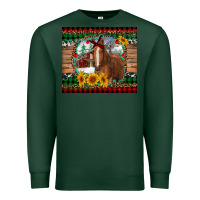 Sports Green christmas farm and horse Premium Sweatshirt - RanaPortraitStore