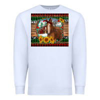 White christmas farm and horse Premium Sweatshirt - RanaPortraitStore