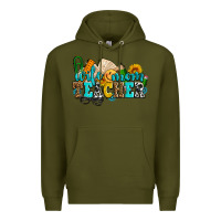 Army Green wife mom teacher with sunflowers Premium Hoodie - AdoDesignShop
