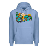 Colony Blue wife mom teacher with sunflowers Premium Hoodie - AdoDesignShop