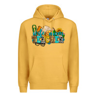 Mustard wife mom teacher with sunflowers Premium Hoodie - AdoDesignShop