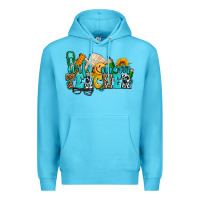 Ocean Blue wife mom teacher with sunflowers Premium Hoodie - AdoDesignShop