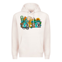 Pale Pink wife mom teacher with sunflowers Premium Hoodie - AdoDesignShop