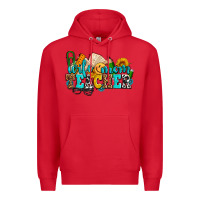 Red wife mom teacher with sunflowers Premium Hoodie - AdoDesignShop