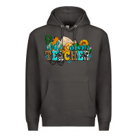 Smoke wife mom teacher with sunflowers Premium Hoodie - AdoDesignShop