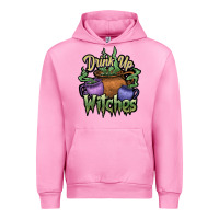 Fuchsia Pink Drink up witches white Urban Hoodie - JahusDesignShop