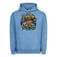 Pigment Pebble Blue Drink up witches white Urban Hoodie - JahusDesignShop