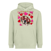 Matcha valentine's day  saint bernard dog Heavyweight Hoodie - RanaPortraitStore