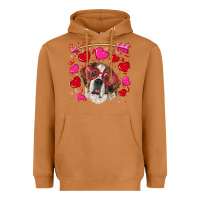Meerkat valentine's day  saint bernard dog Heavyweight Hoodie - RanaPortraitStore