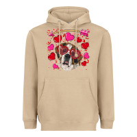 Mushroom valentine's day  saint bernard dog Heavyweight Hoodie - RanaPortraitStore