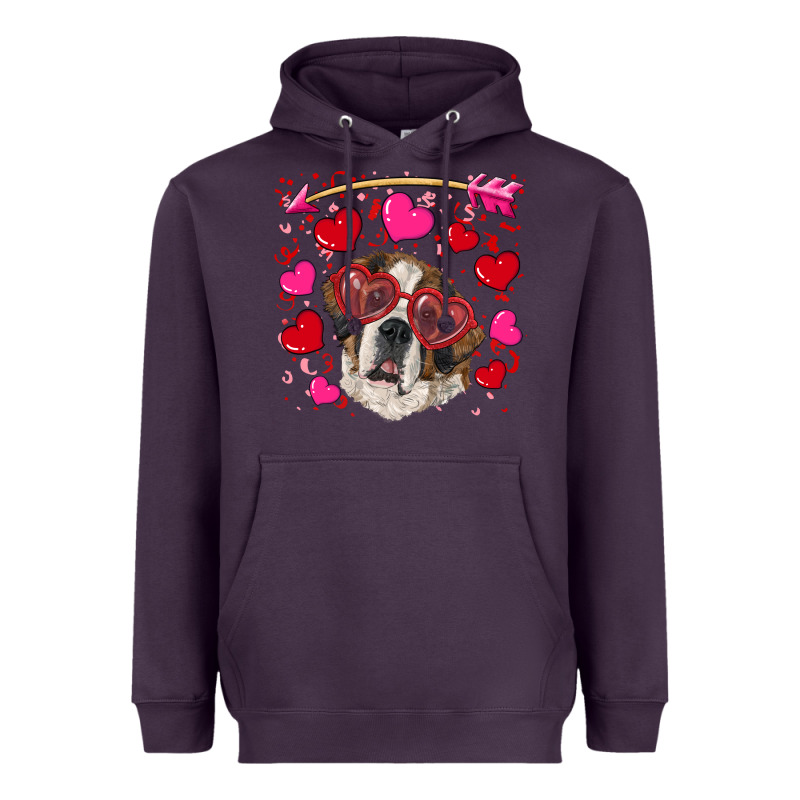 Valentine's Day  Saint Bernard Dog Heavyweight Hoodie by RanaPortraitStore | Teevron