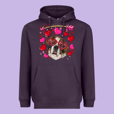 Heavyweight Hoodie valentine's day  saint bernard dog