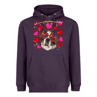 Plum valentine's day  saint bernard dog Heavyweight Hoodie - RanaPortraitStore