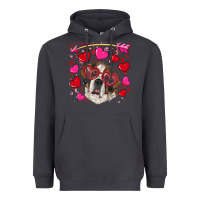 Smoke valentine's day  saint bernard dog Heavyweight Hoodie - RanaPortraitStore