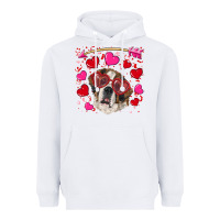 White valentine's day  saint bernard dog Heavyweight Hoodie - RanaPortraitStore
