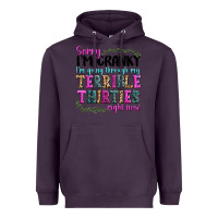 Plum sorry im cranky im going through my terrible thirties right now Heavyweight Hoodie - texasbilliewilder