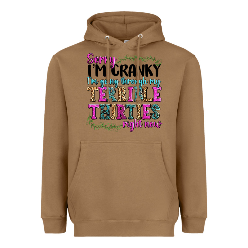 Sorry Im Cranky Im Going Through My Terrible Thirties Right Now Heavyweight Hoodie by texasbilliewilder | Teevron