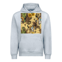 Heather Grey aztec bull skull Urban Hoodie - BundleAndBundleShop