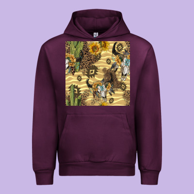 Aztec Bull Skull Urban Hoodie Designed By Bundleandbundleshop