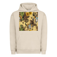 Pigment French Oak aztec bull skull Urban Hoodie - BundleAndBundleShop