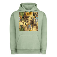 Pigment Oil Green aztec bull skull Urban Hoodie - BundleAndBundleShop