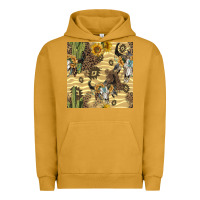 Pigment Peanut Butter aztec bull skull Urban Hoodie - BundleAndBundleShop